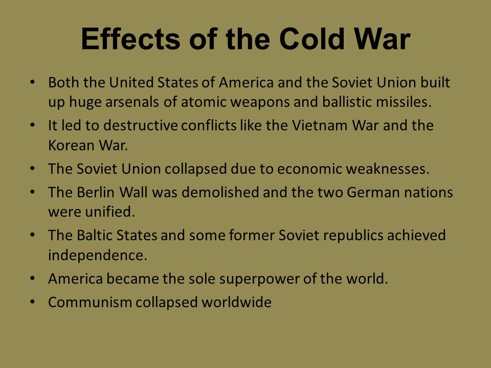 The Cold War: Causes, Events and Effects